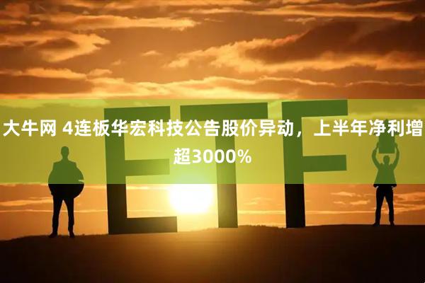 大牛网 4连板华宏科技公告股价异动，上半年净利增超3000%