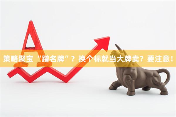 策略聚宝 “蹭名牌”?换个标就当大牌卖?要注意!