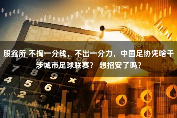 股鑫所 不掏一分钱，不出一分力，中国足协凭啥干涉城市足球联赛？ 想招安了吗？